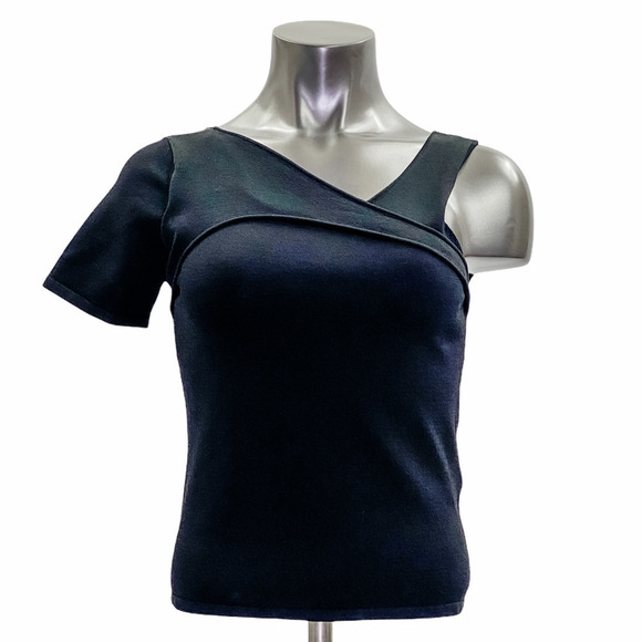 CYRUS Black Lycra One-Shoulder Blouse Medium NWT - Picture 1 of 11